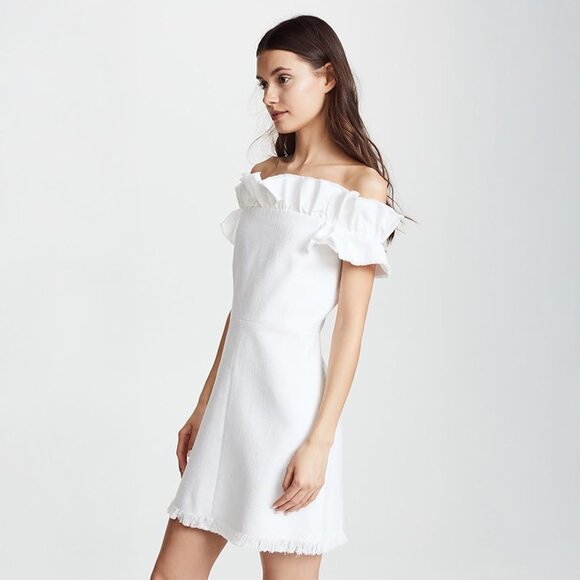 Rebecca Taylor Dresses & Skirts - Rebecca Taylor Fringed Off-The-Shoulder Dress